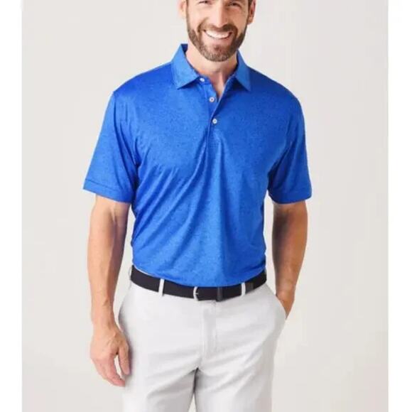 Peter Millar Deep Ocean Crown Sports Cash Performance Jerser Polo Size M - Picture 1 of 8